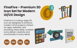 FinaFive – Premium 3D Icon Set for Modern UI/UX Design Model