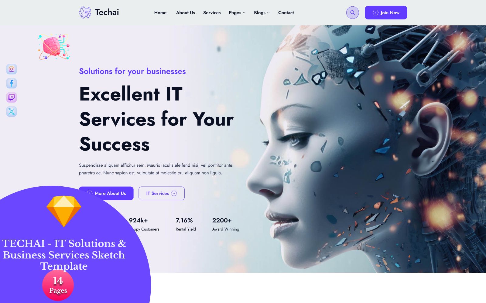 techai-it-solutions-business-services-sketch-template