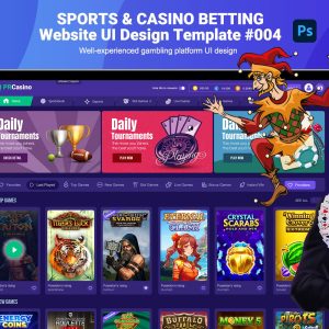 Casino and Sports Betting Website UI Design Template #004 (17PSD) PSD Template