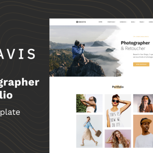 Davis - Photographer Portfolio Multipage Free PSD Template