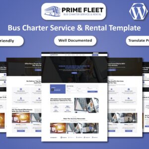 Prime Fleet - Bus Charter Service & Rental Elementor Template WordPress Theme