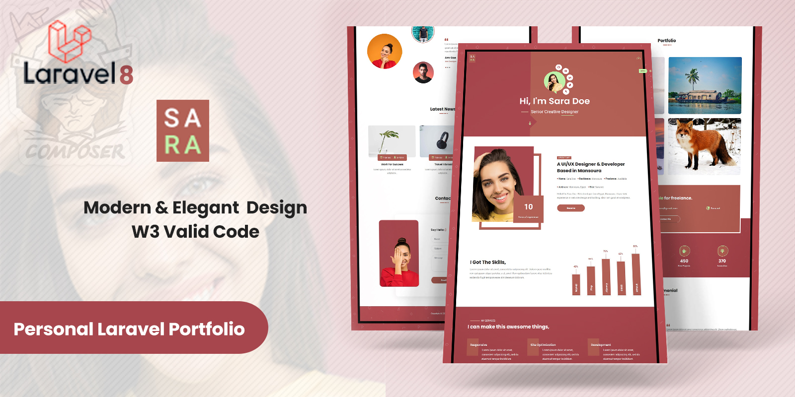 sara-personal-laravel-portfolio-landing-page-template