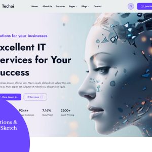 TECHAI - IT Solutions & Business Services Sketch Template