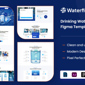 Waterflow - Drinking Water Delivery Figma Template PSD Template