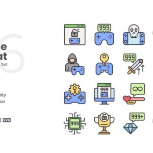 16 Game Cheat Icon Color Set Icon Set