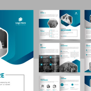 Business brochure template layout design, 12 page corporate brochure template