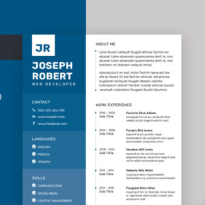 Professional Resume Template InDesign, Word, Affinity Publisher