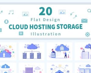 20 Cloud Storage Hosting Service Illustration