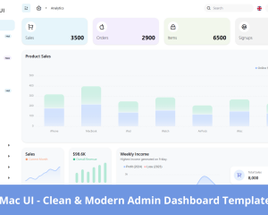 Mac UI - Modern Bootstrap Multipurpose Admin Dashboard Template
