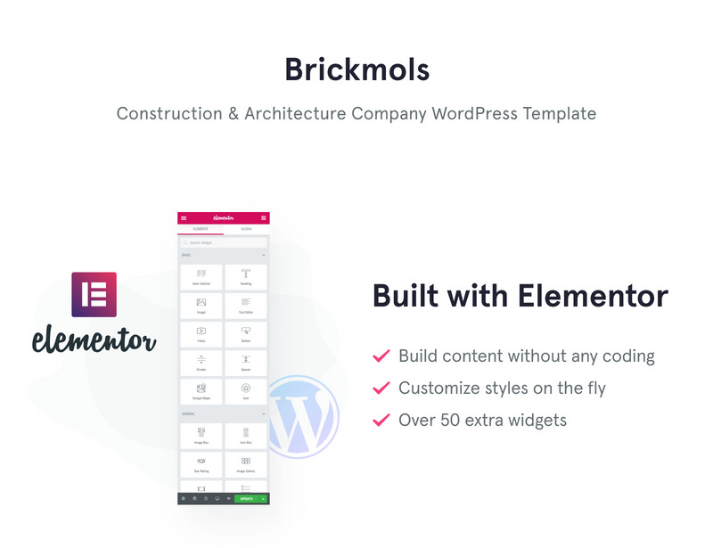Brickmols - Construction Company & Architecture Firm WordPress Theme - Features Image 1