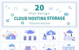 20 Cloud Storage Hosting Service Illustration